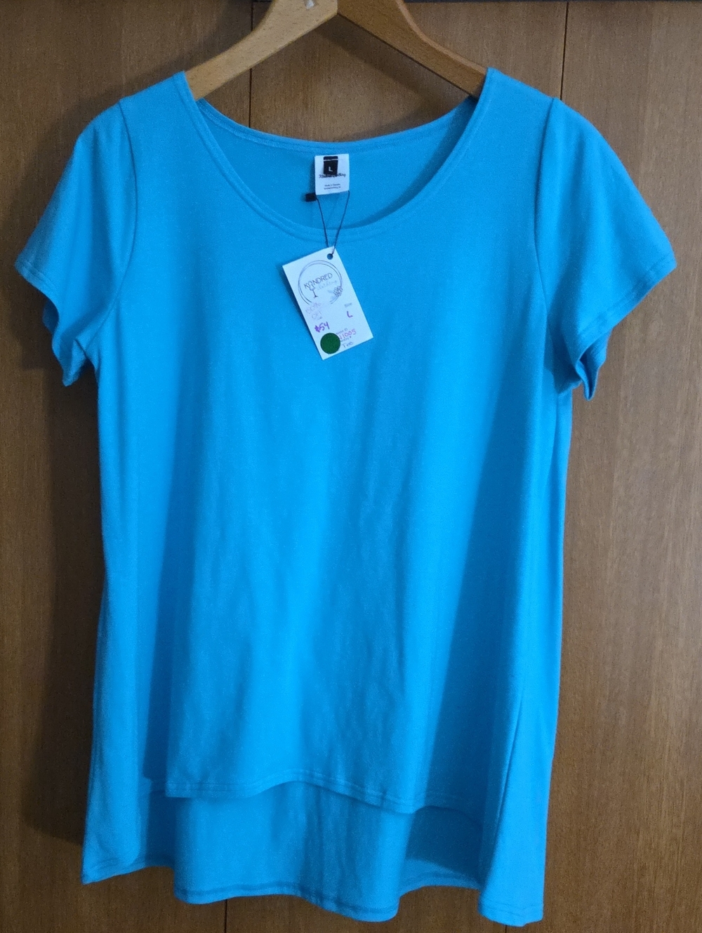 Relaxed Scoop Neck Short Sleeve Tee in Turquoise